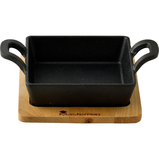 Чавунна мініформа з серверовочною дошкою MasterPro Foodies cook&share 12.6x18.5 см (BGMP-3805-EM) - зображення 2