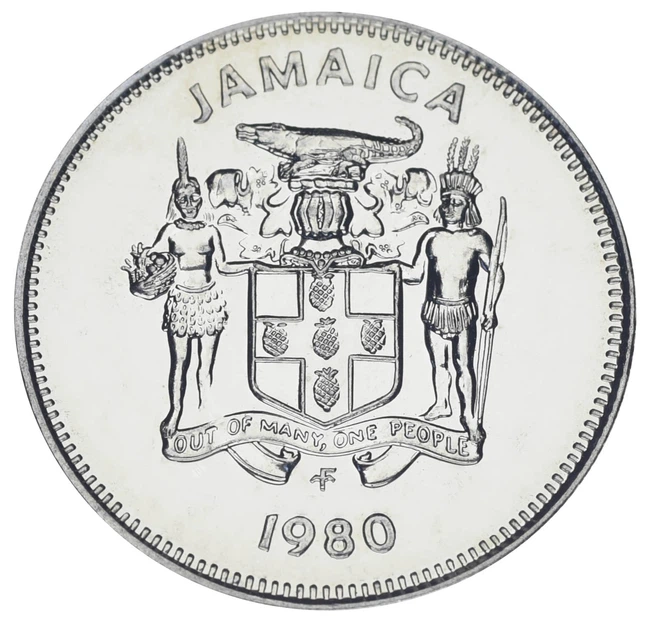 Монета Ямайка 5 центів 1976 UNC Крокодил - Фото 2 Монета Ямайка 5 центів 1976 UNC Крокодил - зображення 2