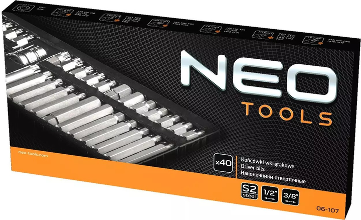 Zestaw bitów NEO Tools z uchwytem 06-107 40 szt. (5907558414424)   - obraz 2