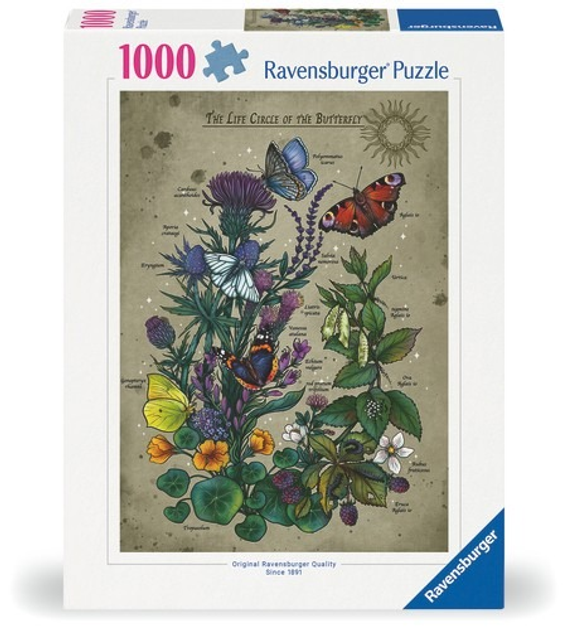 Puzzle Ravensburger Cykl życia motyla 70 x 50 cm 1000 elementów (12001435) (4005555014355) - obraz 3