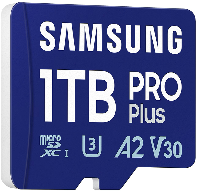 Карта пам'яті Samsung Pro Plus 2024 microSDXD 1TB Class 10 UHS-I U3 V30 A2 + SD адаптер (MB-MD1T0SA/EU) - зображення 3