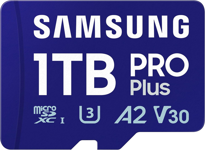 Карта памяти Samsung Pro Plus 2024 microSDXD 1TB Class 10 UHS-I U3 V30 A2 + SD адаптер (MB-MD1T0SA/EU) - изображение 1
