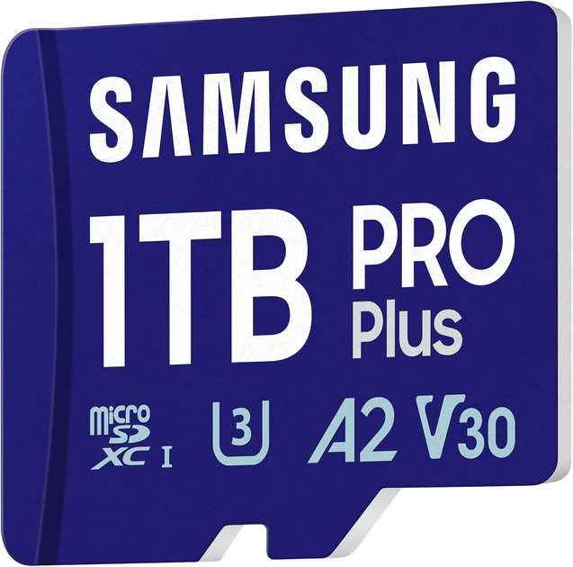 Карта памяти Samsung Pro Plus 2024 microSDXD 1TB Class 10 UHS-I U3 V30 A2 + SD адаптер (MB-MD1T0SA/EU) - изображение 2
