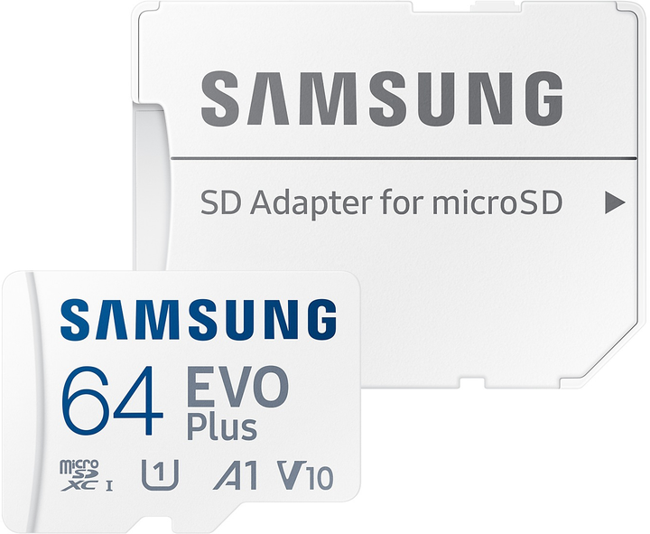 Карта памяти Samsung EVO Plus 2024 microSDXC 64GB Class 10 UHS-I U1 V10 A1 + SD адаптер (MB-MC64SA/EU) - изображение 4