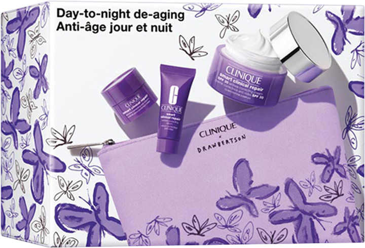 Zestaw do pielęgnacji twarzy Clinique Smart Clinical Serum do twarzy 5 ml + Krem do twarzy 50 ml + Krem pod oczy 10 ml + Kosmetyczka (192333236734) - obraz 3