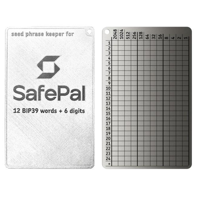 Мнемонический планшет Lapua Dev Seed phrase keeper 24+1 BIP39 for Safepal (LS24+1BIP39) - изображение 1