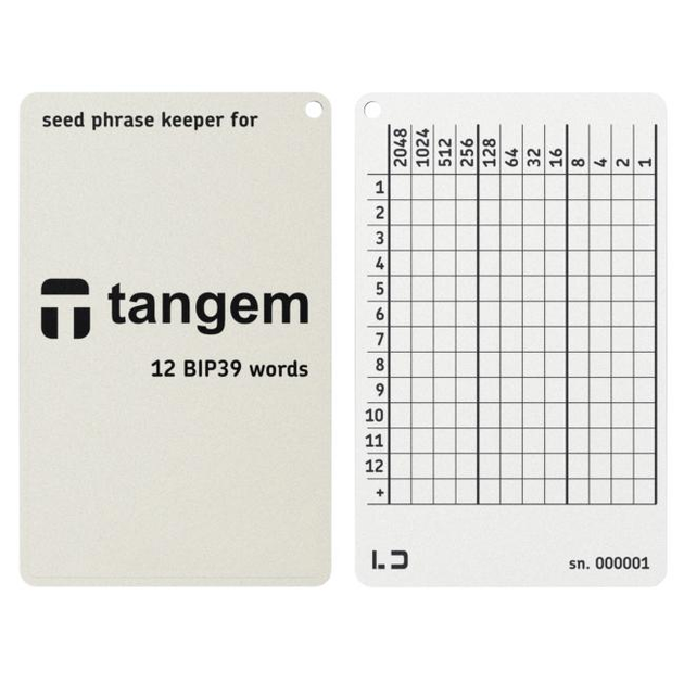 Мнемонический планшет Lapua Dev Seed phrase keeper 12+1 BIP39 for Tangem (LT12+1BIP39) - изображение 1