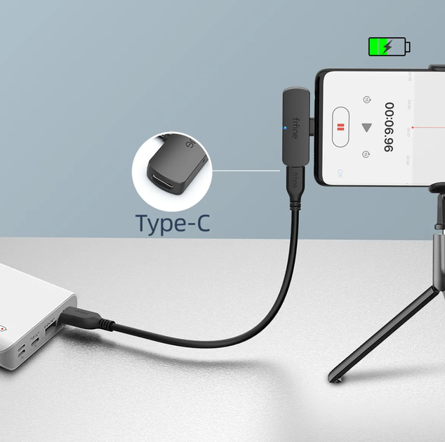 Микрофон петличный беспроводной Fifine M6 для смартфона iPhone 17, Air, Pro, Pro Max с разъемом Type-C черный - изображение 3