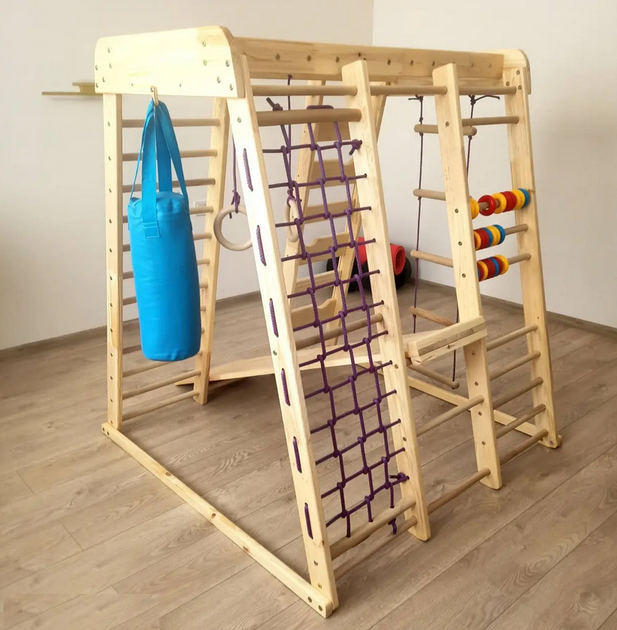 Детский уличный спортивный комплекс SportBaby «Акварелька- outdoor», с горкой, кольцами, лестницей, грушей и счетами - Фото 5 Детский уличный спортивный комплекс SportBaby «Акварелька- outdoor», с горкой, кольцами, лестницей, грушей и счетами - изображение 5