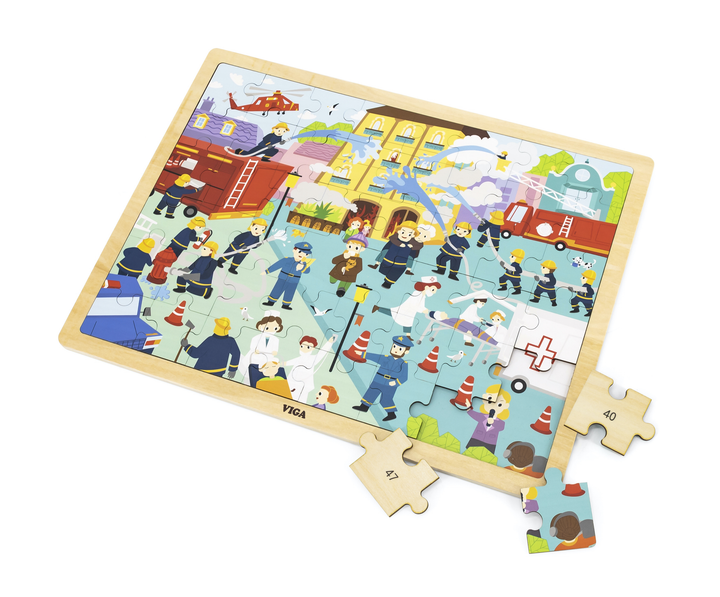 Puzzle PolarB Viga na podkładce 48 el. poznajemy Pracę strażaka 44581 (6971608445811) - obraz 3