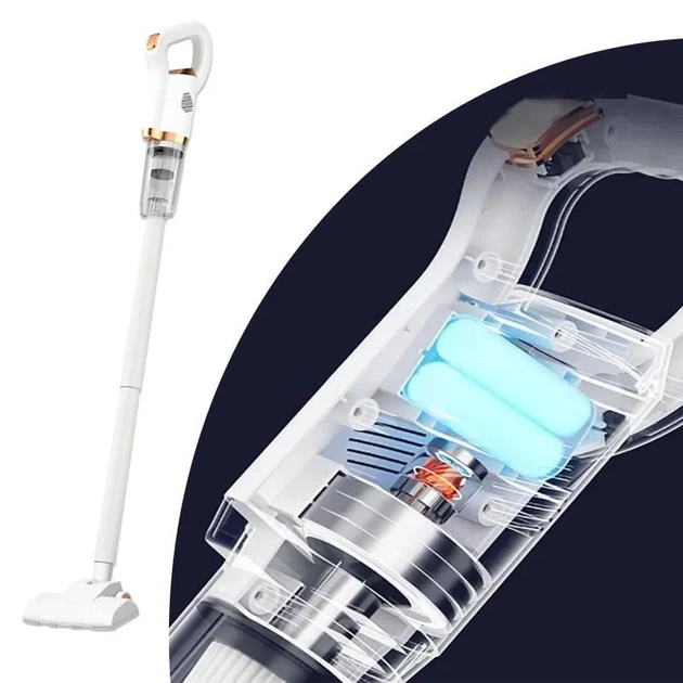 Ручной вертикальный пылесос без мешка на 120 Вт Vacuum Cleaner SK968 Вакуумный беспроводной пылесос - изображение 9