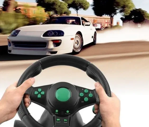 Ігровий мультимедійний універсальний кермо 3в1 PS3/PS2/PC Usb з педалями газу та гальма Геймерське кермо - зображення 6