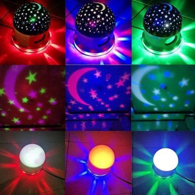 Лампа на подставке шар вращающийся Rgb звездное небо люкс диско лампа ночник со светомузыкой - изображение 4