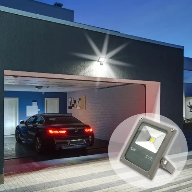 Світлодіодний прожектор Led 10 Вт чорний корпус вуличний ліхтар для зовнішнього освітлення - зображення 9