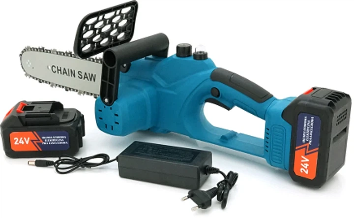 Аккумуляторная электропила Domotec Chain Saw 12'' дюймов с 2-мя батареями 24V в кейсе 8485 - Фото 2 Аккумуляторная электропила Domotec Chain Saw 12'' дюймов с 2-мя батареями 24V в кейсе 8485 - изображение 2