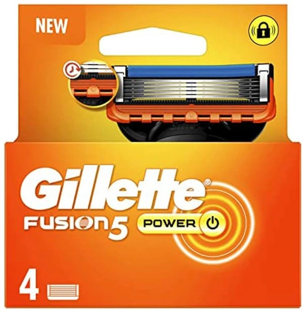 Сменные кассеты (лезвия) для бритья Gillette Fusion5 Power 4 шт (81900025) - Фото 2 Сменные кассеты (лезвия) для бритья Gillette Fusion5 Power 4 шт (81900025) - изображение 2