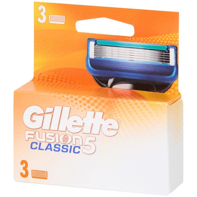 Сменные кассеты (лезвия) для бритья Gillette Fusion 5 Classic 3 шт (24080361) - Фото 1 Сменные кассеты (лезвия) для бритья Gillette Fusion 5 Classic 3 шт (24080361) - изображение 1