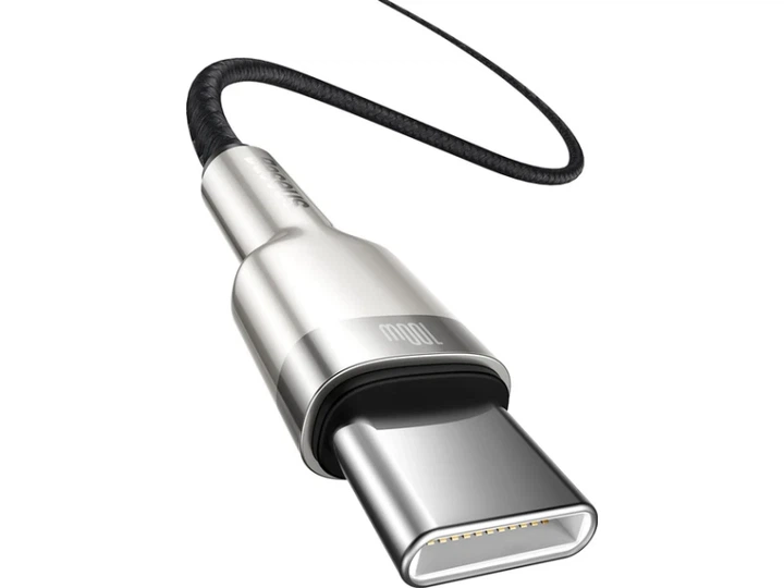 Кабель BASEUS Cafule Metal Type-C to Type-C 100W 1m Black (CATJK-C01) - Фото 3 Кабель BASEUS Cafule Metal Type-C to Type-C 100W 1m Black (CATJK-C01) - изображение 3