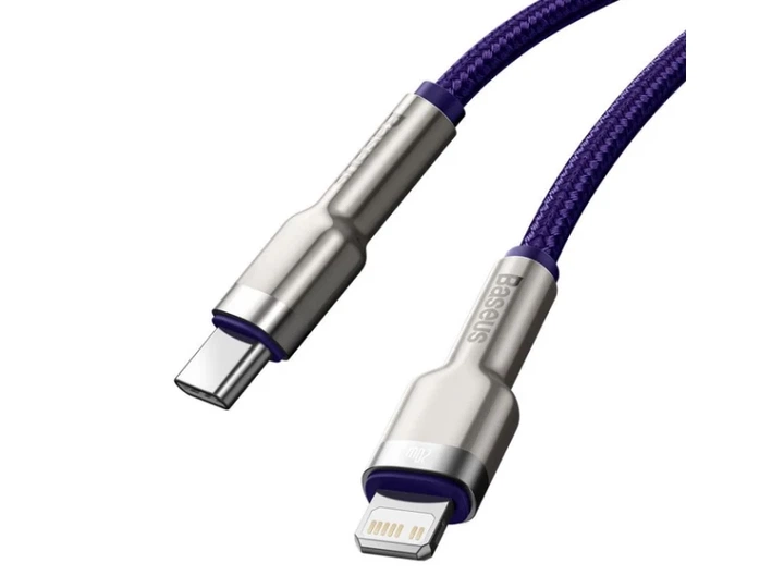 Кабель BASEUS Cafule Metal Type-C to Lightning PD 20W 2m Purple (CATLJK-B05) - изображение 3