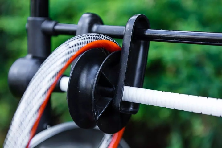 Візок для садового шланга NEO Tools металевий до 60 м 1/2" шланга з напрямною для шланга 15-792 (5907558451337) - зображення 12