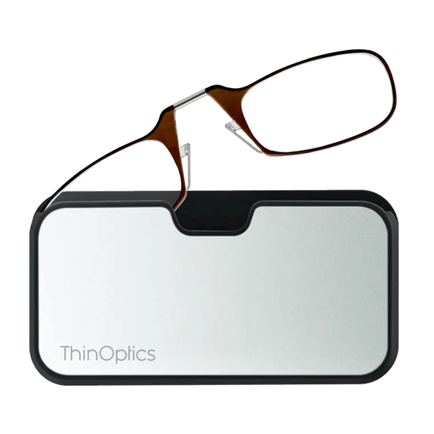 Окуляри для читання Thinoptics 2.50 коричневі / Чохол універсальний метал (2.5BRMUP) - Фото 2 Окуляри для читання Thinoptics 2.50 коричневі / Чохол універсальний метал (2.5BRMUP) - зображення 2