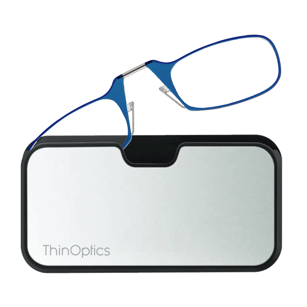 Очки для чтения Thinoptics 2.00 голубые / Чехол универсальный метал (2.0BLUMUP) - изображение 2