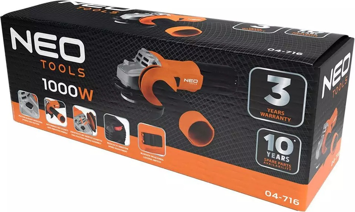 Szlifierka kątowa NEO Tools 1000 W 125 mm 04-716 (5907558465303)   - obraz 7