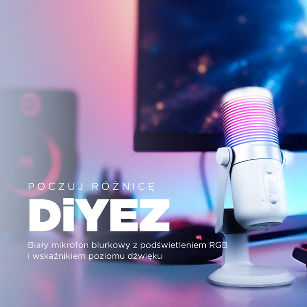 Mikrofon Rampage DİYEZ Beyaz RGB White (8680096139253) - obraz 7