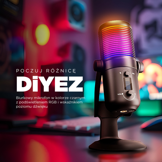 Mikrofon Rampage DİYEZ Beyaz RGB Black (8680096139260) - obraz 5