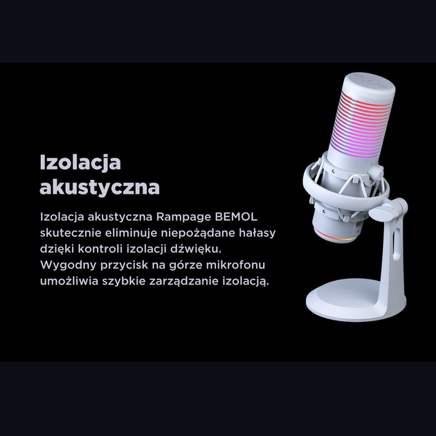 Mikrofon Rampage BEMOL Beyaz RGB White (8680096139246) - obraz 11