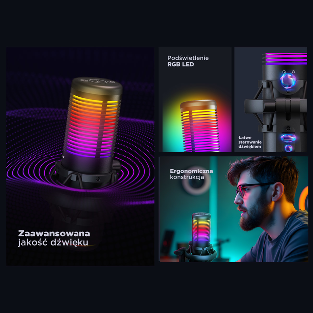 Mikrofon Rampage BEMOL Beyaz RGB Black (8680096139239) - obraz 7