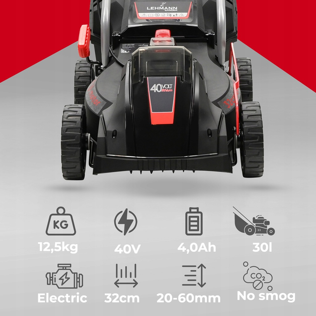 Газонокосилка аккумуляторная Lehmann LGALM-4032 (32см, 30л) - изображение 6