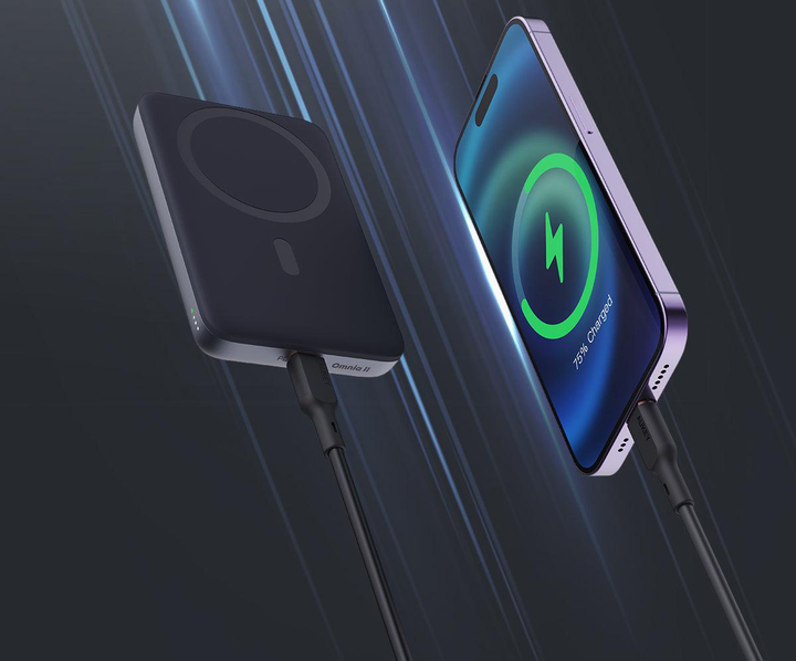 Powerbank AUKEY 6700 mAh 15W Magnetic Wireless Charger Grey (0001011811500) - obraz 7