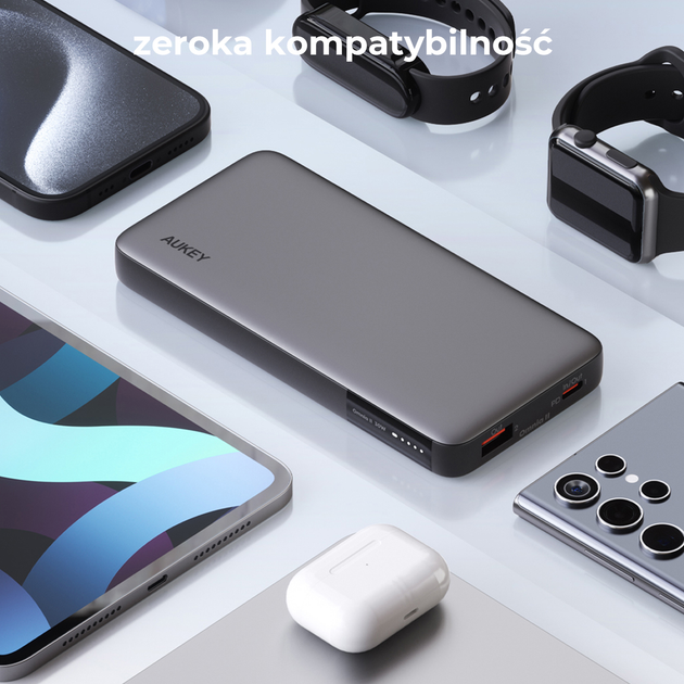 Powerbank AUKEY 10000 mAh, USB-C PD 30W, USB-A 22.5W Grey (PB-Y41) - obraz 7