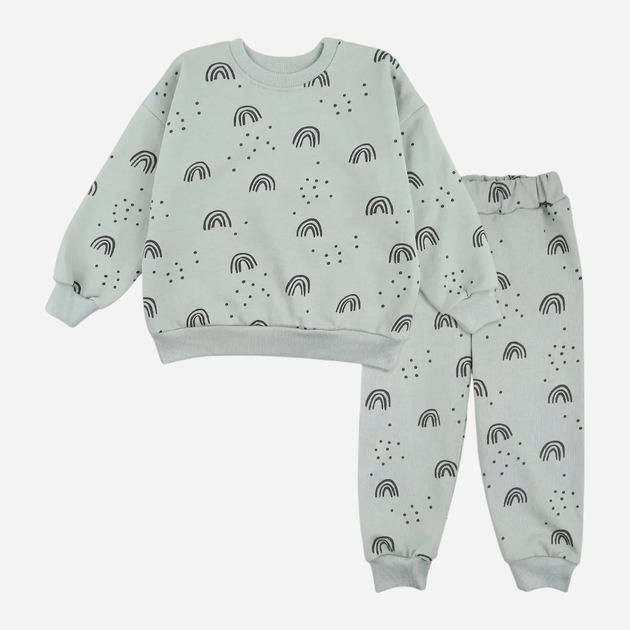 Детский спортивный костюм (свитшот + штаны) для девочки Flamingo 913-310 104 см Мятный/Rainbow (4829960244783) - изображение 2