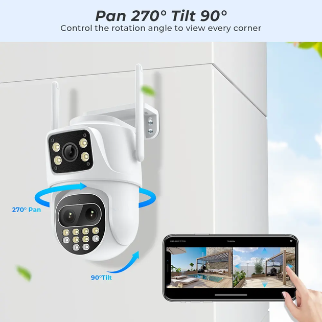 Зовнішня 9 MP IP WiFi камера QEARIM EP7-QQ-6M 8X Zoom ICSEE - зображення 9