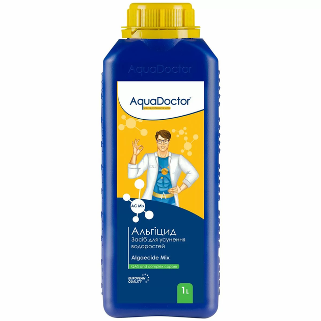 Средство против водорослей и зелени в бассейне Альгицид AquaDoctor AC MIX 1 лит - Фото 3 Средство против водорослей и зелени в бассейне Альгицид AquaDoctor AC MIX 1 лит - изображение 3