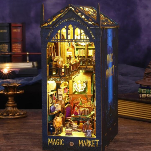 Конструктор Бук Нук 3D Чарівний магазин Magic Market 3D румбокс інтер'єрний конструктор бук-нук DIY Book Nook - изображение 3