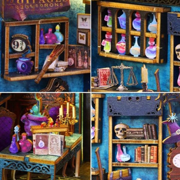 Конструктор Бук Нук 3D Чарівний магазин Magic Market 3D румбокс інтер'єрний конструктор бук-нук DIY Book Nook - изображение 5