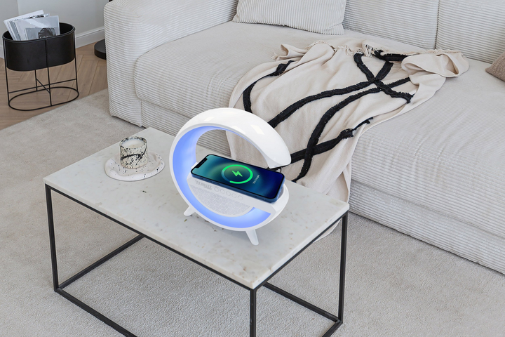 Przenośny głośnik Technaxx TX-264 LED Bluetooth z ładowaniem bezprzewodowym, lampką nocną White (4260358126180) - obraz 5