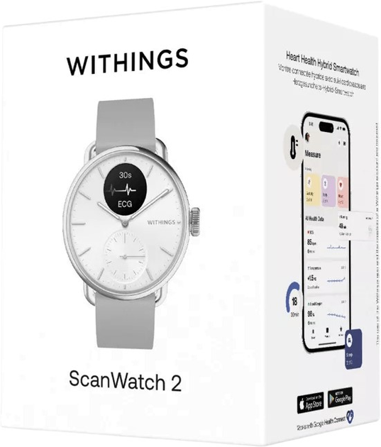 Смарт-годинник Withings ScanWatch 2 38mm Pearl White (HWA10-model 2-All-Int) - зображення 6