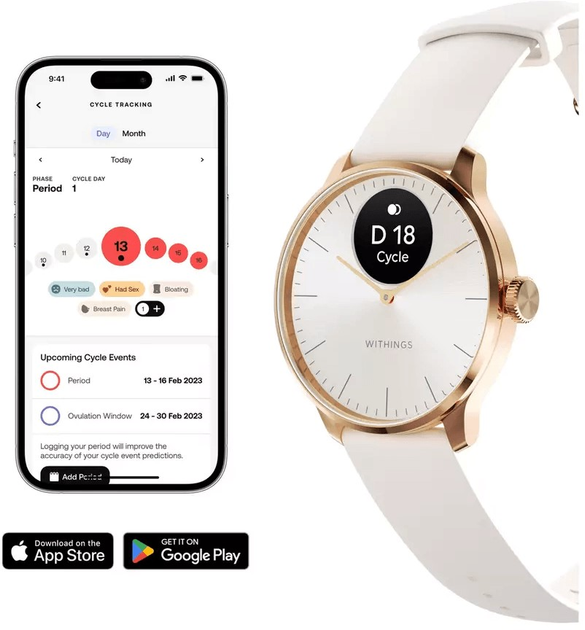 Smartwatch Withings ScanWatch 2 38mm Rose Gold White (HWA10-model 3-All-Int) - obraz 6