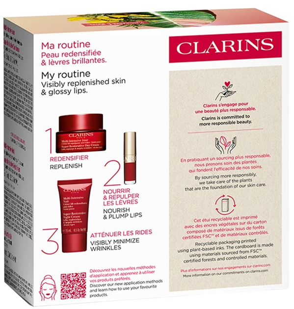 Набір Clarins Multi-Intensiva Денний крем 50 мл + Нічний крем 15 мл + Олійка для губ 1.4 мл (3666057327483) - зображення 4