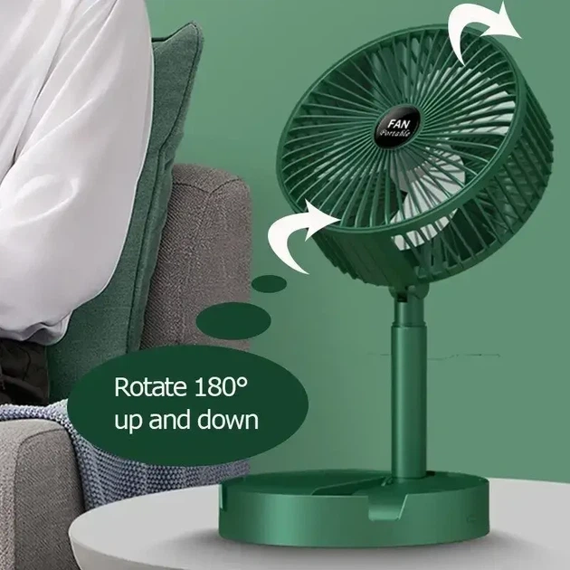 Мини вентилятор Telescopic Folding Fan с USB, Портативный настольный вентилятор для охлаждения дома, рабочего места - изображение 2