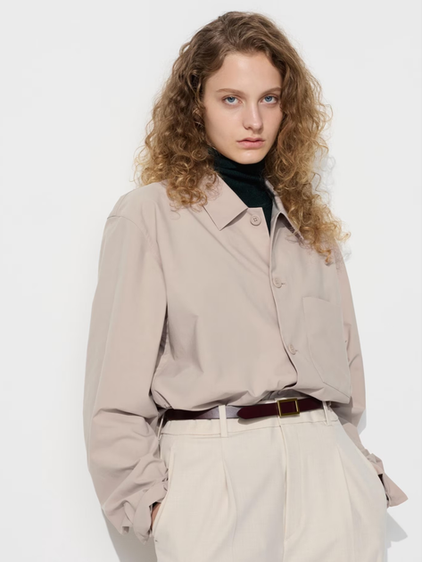 Рубашка Uniqlo розмір М бежева (31) (464917) - зображення 4