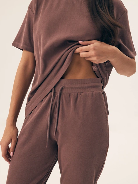 Piżama damska z długimi spodniami i krótkim rękawem bawełniana Henderson Nilsa 43349-84X L Brązowa (5903972548479) - obraz 4