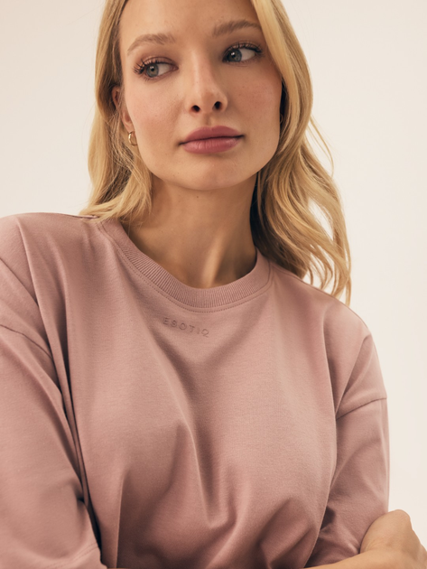 Футболка бавовняна оверсайз жіноча Esotiq Ruthie 42493-39X M Рожева (5903972504512) - зображення 4