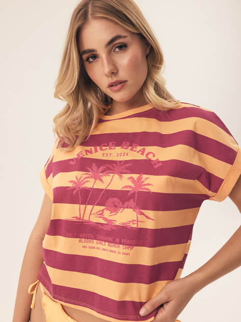 Футболка бавовняна жіноча Bloovii Venice 43056-22X L Оранжева (5903972548844) - зображення 6