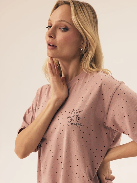 Нічна сорочка жіноча бавовняна великого розміру Esotiq Renya 42407-39X XL Рожева (5903972502563) - зображення 4