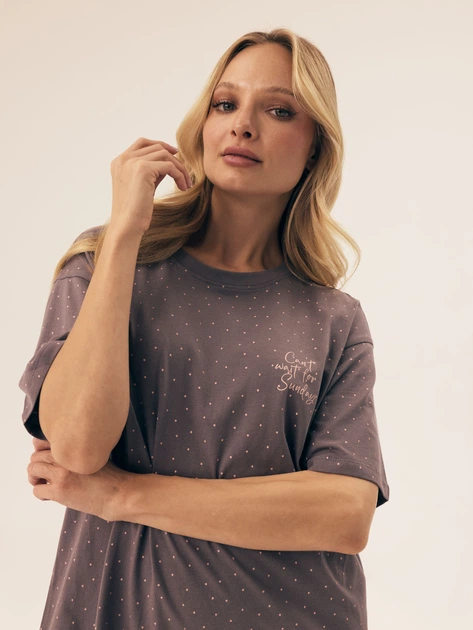 Нічна сорочка жіноча бавовняна Esotiq Renya 42407-90X S Коричнева (5903972502617) - зображення 5